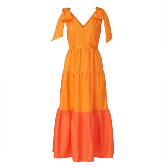 Color Me Courtney Louise Colorblock Tiered Maxi Dress Size 0 - Picture 10 of 12